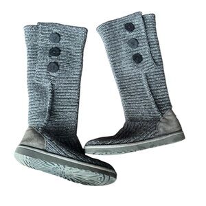 UGG Australia Women's Cardy Classic Knit Tall Gray Sweater Boots Size 8